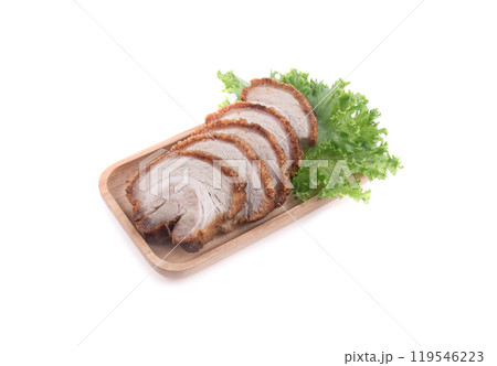 Crispy pork on white background 119546223