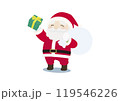 プレゼント片手に微笑むサンタさん 119546226