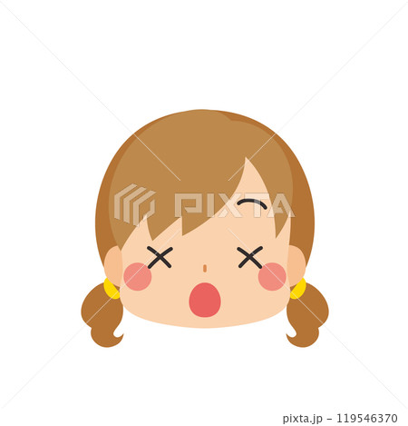 めまいで目がバッテンになる可愛い小さな女の子の絵文字イラスト アイコン 顔 表情 白背景 ベクター めまいで目がバッテンになる可愛い小さな女の子の絵文字イラスト アイコン 顔 表情 白背景 ベクター 119546370