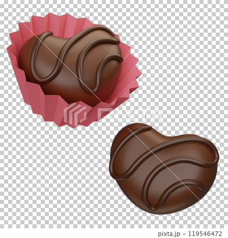 heart shaped chocolate 3D icon grpahic 119546472
