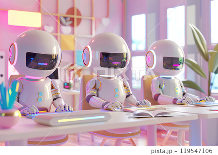 AIロボットたちのオフィス風景-8 119547106