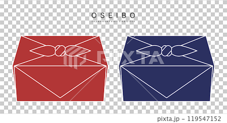 シンプルなお歳暮ギフトのイラスト素材 風呂敷包み ベクター 白背景 119547152