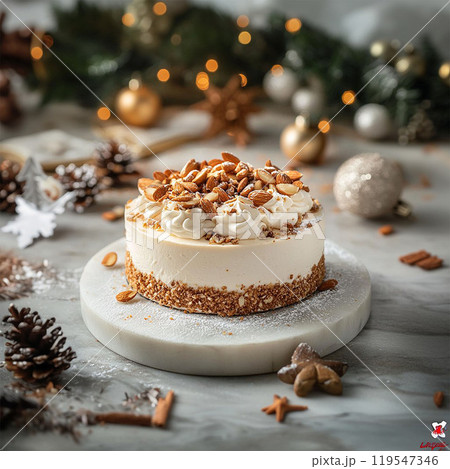 A close-up of a almond cake very appetizing 119547346