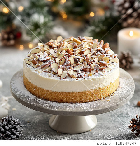 A close-up of a almond cake very appetizing 119547347