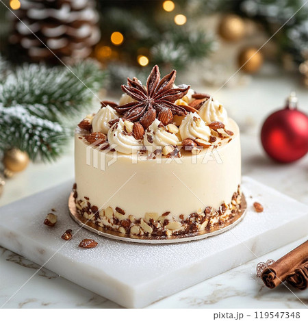 A close-up of a almond cake very appetizing 119547348