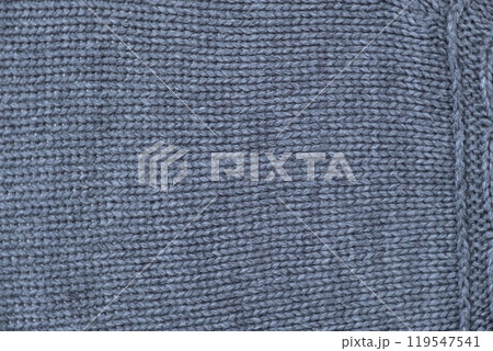 Soft Knitted Woolen Detailed Texture. Natural Fabric Closeup Knit Pattern. Gray Knitwear, Warm Cashmere Surface. Rotation, Macro. Cozy Creamy Textile Background. Clothes Production. Melange Yarn. 4K 119547541