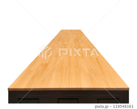 Front view of wooden table, isolated on white background. Front view of wooden table, isolated on white background. 119548161