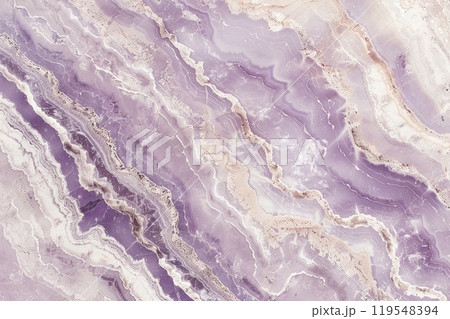 Purple stone texture background with beautiful soft mineral veins. Violet color natural pattern for backdrop, abstract limestone. Poster. Marble surface, textured rock for ceramic wall, floor design 119548394