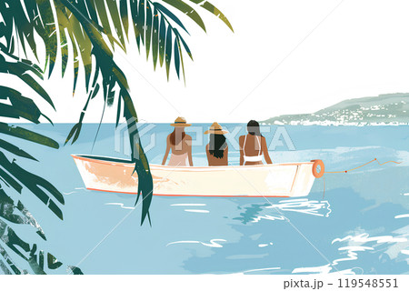 小型ボートで楽しむ女子旅 小型ボートで楽しむ女子旅 119548551