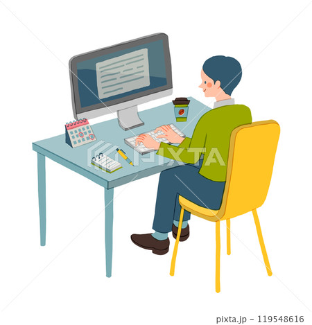 パソコンで仕事をするビジネスパーソン 119548616