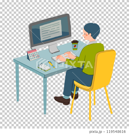 Business person working on a personal computer 119548616