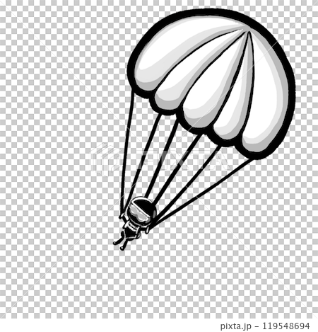Parachute isolated monochromatic cartoon illustration, sport and adventure Parachute isolated monochromatic cartoon illustration, sport and adventure 119548694