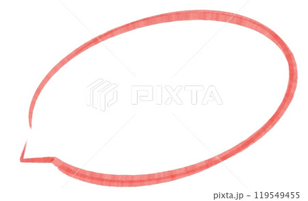 赤い手描き風の吹き出しイラスト - シンプルで柔らかいコミックスタイル 119549455