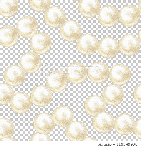 Elegant pearl beads create a seamless watercolor pattern in soft beige and white. This vintage design for bridal wrapping paper or chic textile prints. Hand drawn background ideal for wedding decor 119549938