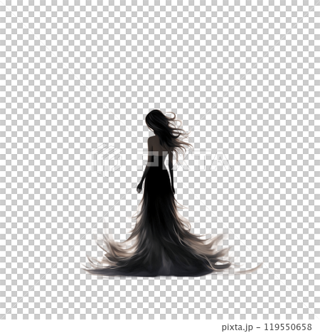 Black silhouette, tattoo of a man on the background of a world map on white isolated background. Vector. 119550658