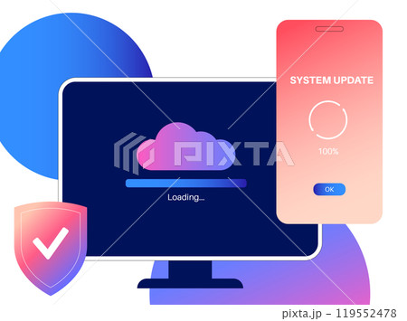 System update concept System update concept 119552478
