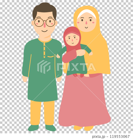 muslim family character 119553067