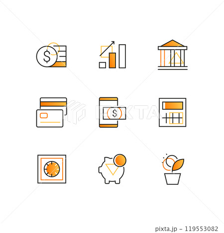 Business and finance - line design style icons set 119553082