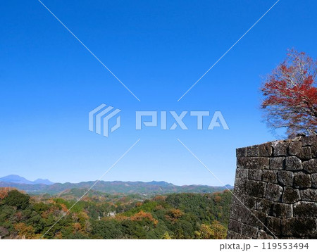岡城跡から見えるくじゅう連山と山林の景色　（大分県竹田市） 119553494