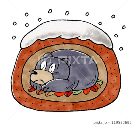 冬眠するツキノワグマ 119553693