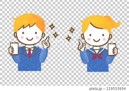 Children with smartphones 119553934