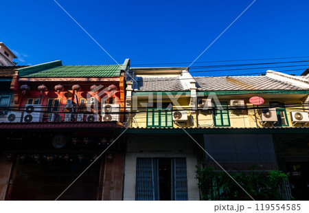 Bangkok style city building in the public side of the town. Bangkok style city building in the public side of the town. 119554585
