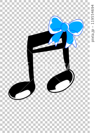 Musical note with blue ribbon 119554694