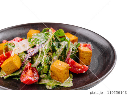 Fresh vegan salad with tofu and vegetables Fresh vegan salad with tofu and vegetables 119556148