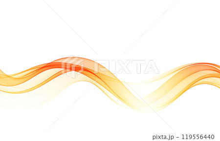 Abstract eddy waves, undulating dynamic waves. Flow sinuous curved lines. Isolated design element on white background, vector illustration. 119556440