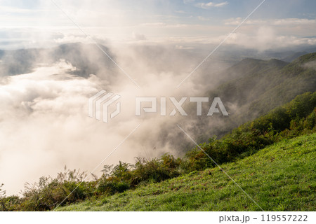 《長野県》木崎湖の大雲海・秋の夜明け 119557222