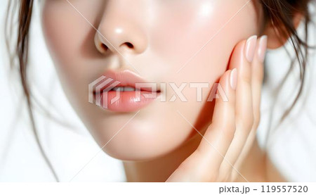 女性　ビューティー　スキンケア　笑顔 119557520