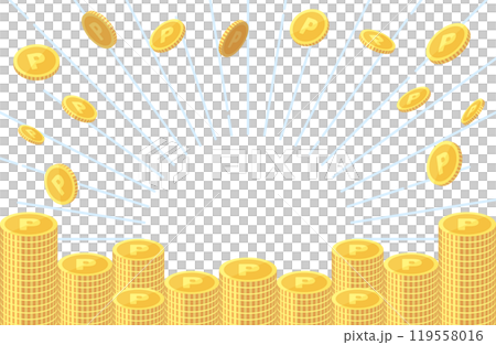 點硬幣堆積影像的向量圖素材 119558016