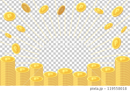 點硬幣堆積影像的向量圖素材 119558018