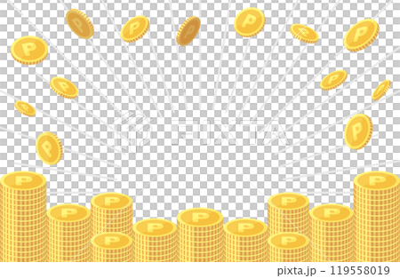 點硬幣堆積影像的向量圖素材 119558019