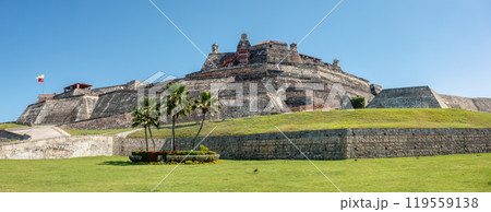Castle Fortress San Felipe de Barajas Fort, Cartagena de Indias, Caribbean coast of Colombia. 119559138