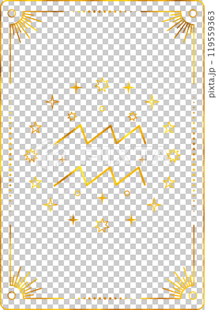 Tarot card with aquarius zodiac style. Simple line art style. Tarot card with aquarius zodiac style. Simple line art style. 119559363