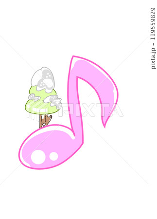 クリスマスツリーの付いた音符 119559829