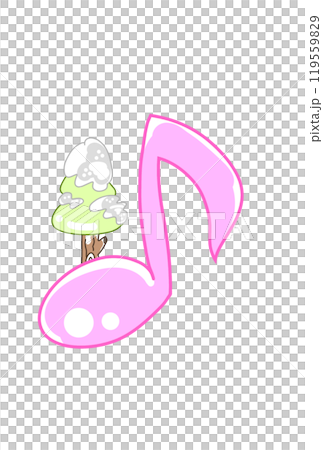 クリスマスツリーの付いた音符 119559829