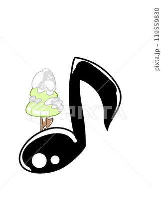 クリスマスツリーの付いた音符 119559830