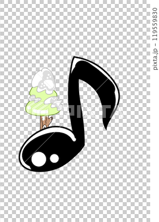 クリスマスツリーの付いた音符 119559830