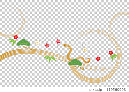Year of the Snake - New Year's card template - 3 vector 119560998