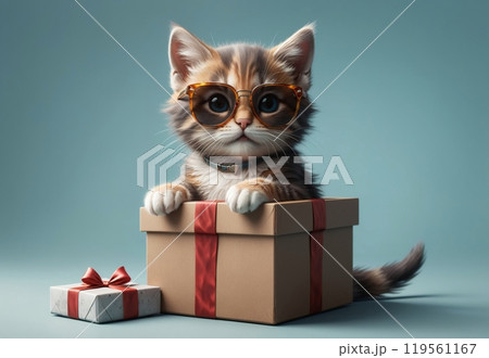 funny fluffy happy cute fat ragdoll kitten...のイラスト素材 [119561167] - PIXTA