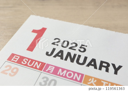 2025年1月のカレンダー 119561363