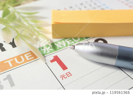 2025年1月1日のカレンダー 元日 水曜日 2025年1月1日のカレンダー 元日 水曜日 119561368