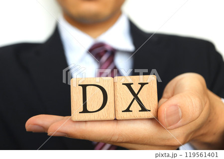 ビジネスマンとDXの文字 ビジネスマンとDXの文字 119561401