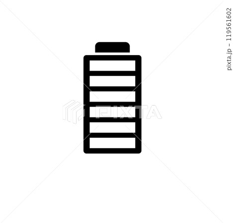 Alkaline Battery, Fully Charged Solid Flat Vector Icon Isolated on White Background Alkaline Battery, Fully Charged Solid Flat Vector Icon Isolated on White Background 119561602