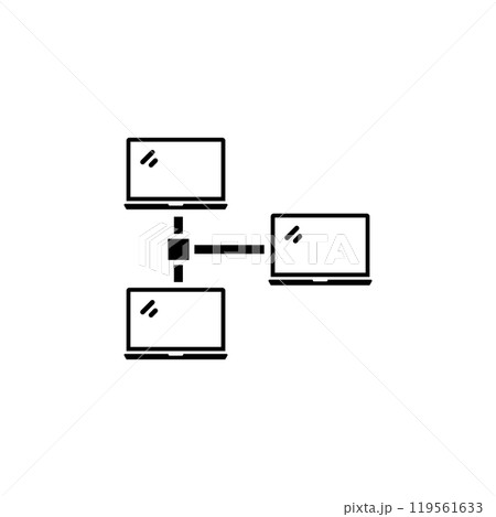 Local Computer Network, Lan Connect Solid Flat Vector Icon Isolated on White Background Local Computer Network, Lan Connect Solid Flat Vector Icon Isolated on White Background 119561633