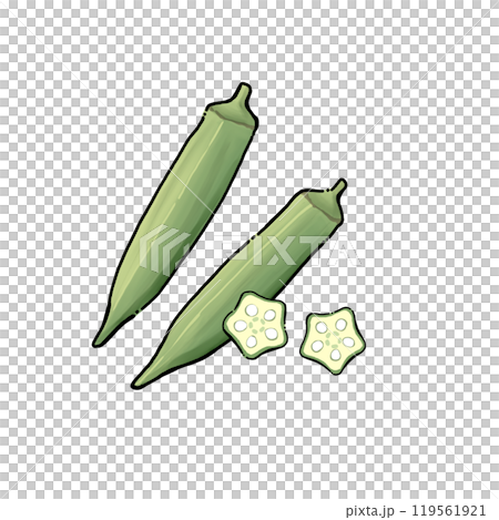 Okra in line Okra in line 119561921