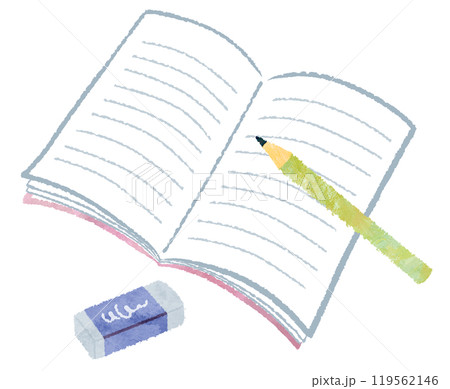 ノート えんぴつ 文房具 イラスト ノート えんぴつ 文房具 イラスト 119562146