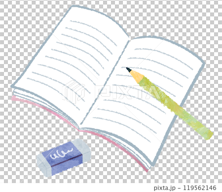 ノート えんぴつ 文房具 イラスト ノート えんぴつ 文房具 イラスト 119562146